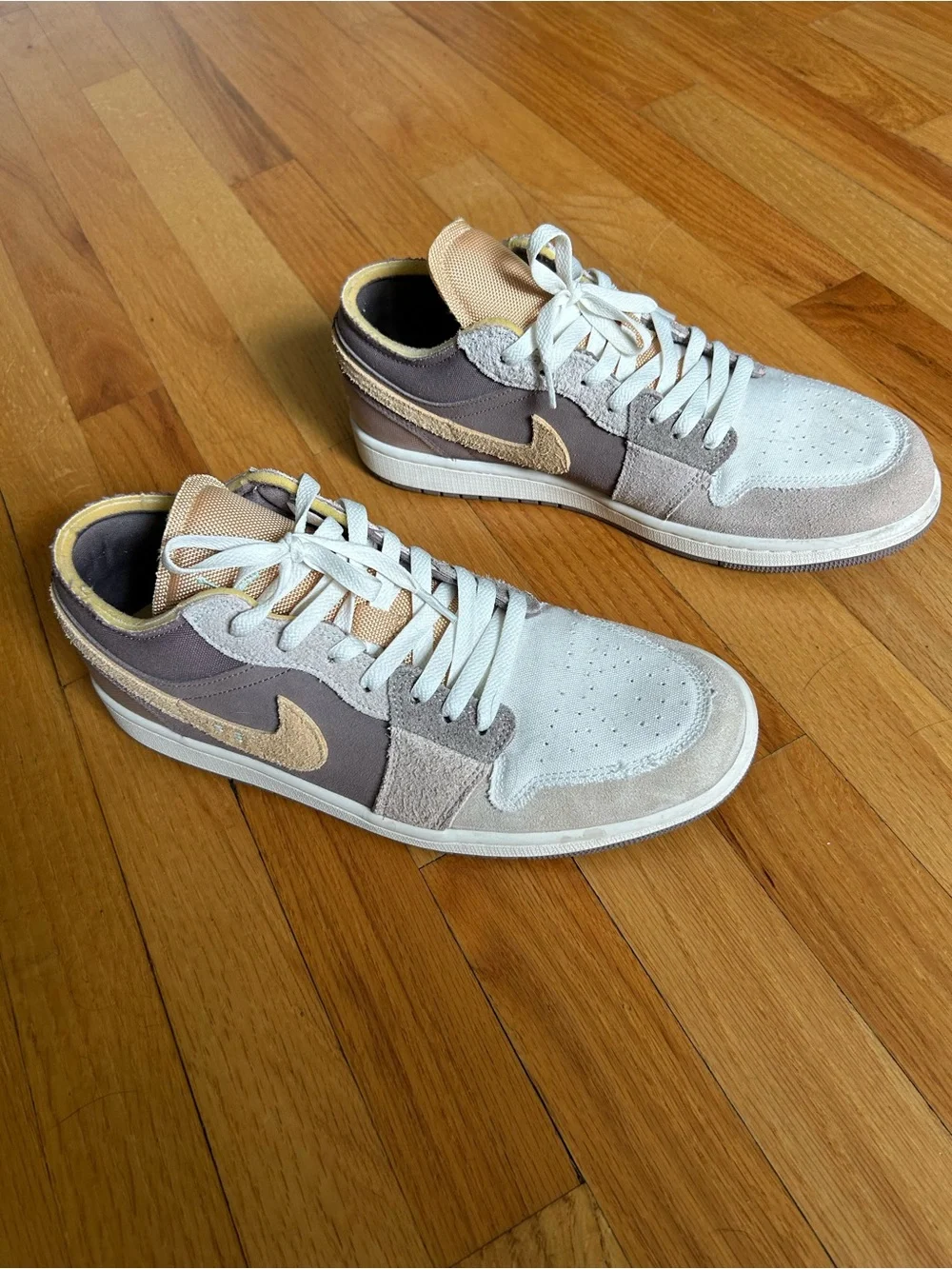 Nike Low-Top Air Jordan Sneakers in Beige, Brown, and Tan